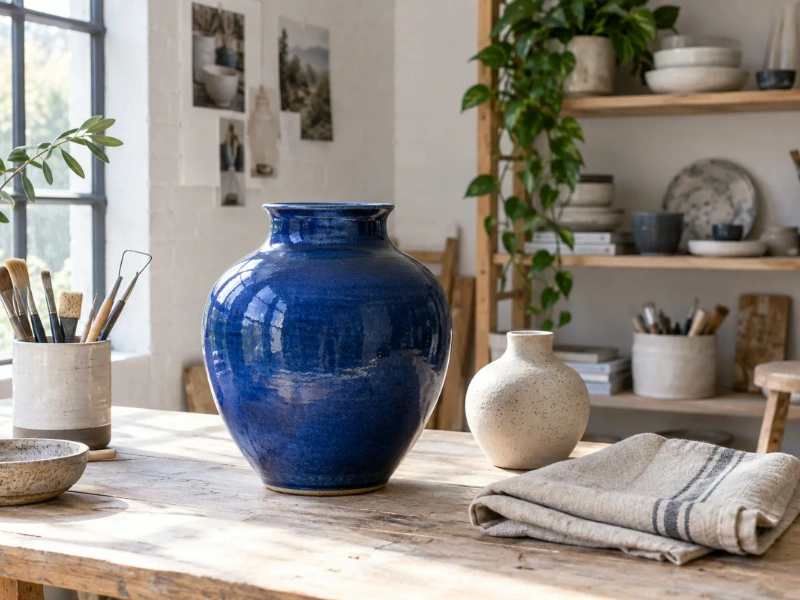The same studio source prepared as a compact 4 by 3 Card image with the main vase preserved.